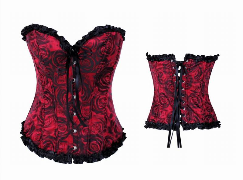 Rose Print Burlesque Corset